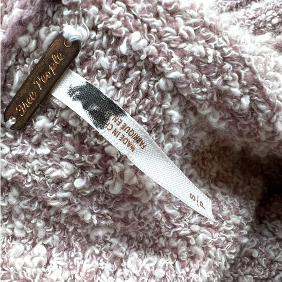 Free People Good Day Cropped Sweater Mauve Boucle Knit Size Small - Picture 9 of 13